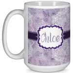 Watercolor Mandala 15 Oz Coffee Mug - White (Personalized)