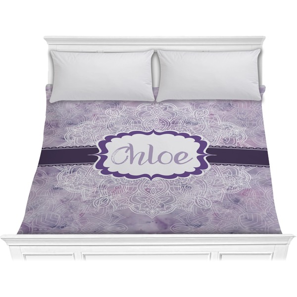 Custom Watercolor Mandala Comforter - King (Personalized)