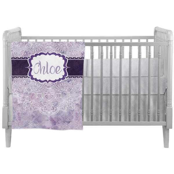 Custom Watercolor Mandala Crib Comforter / Quilt (Personalized)