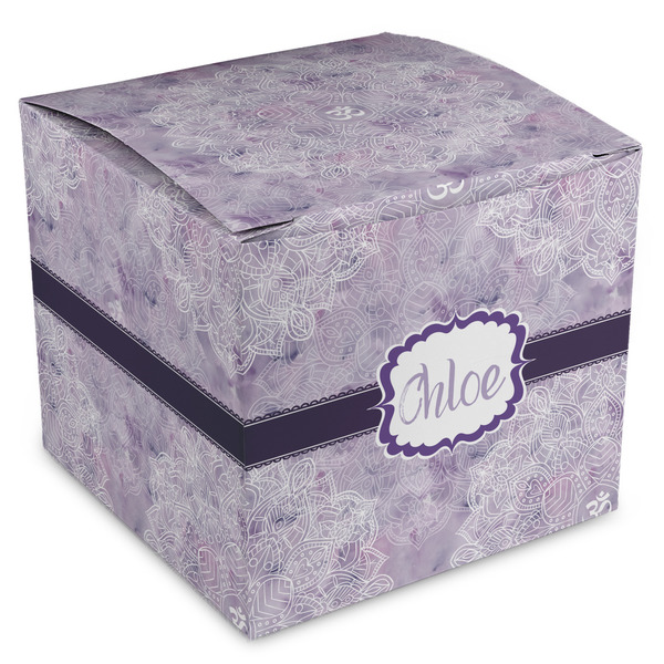 Custom Watercolor Mandala Cube Favor Gift Boxes (Personalized)