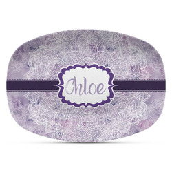 Watercolor Mandala Plastic Platter - Microwave & Oven Safe Composite Polymer (Personalized)