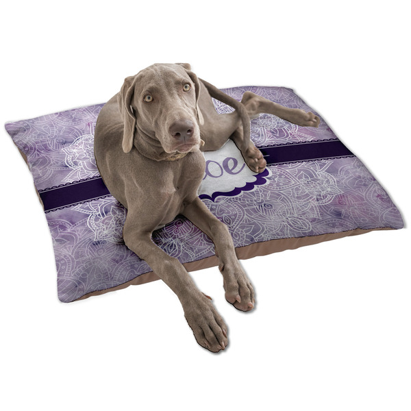 Custom Watercolor Mandala Dog Bed - Large w/ Name or Text