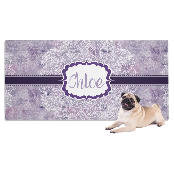 Custom Watercolor Mandala Dog Towel (Personalized)