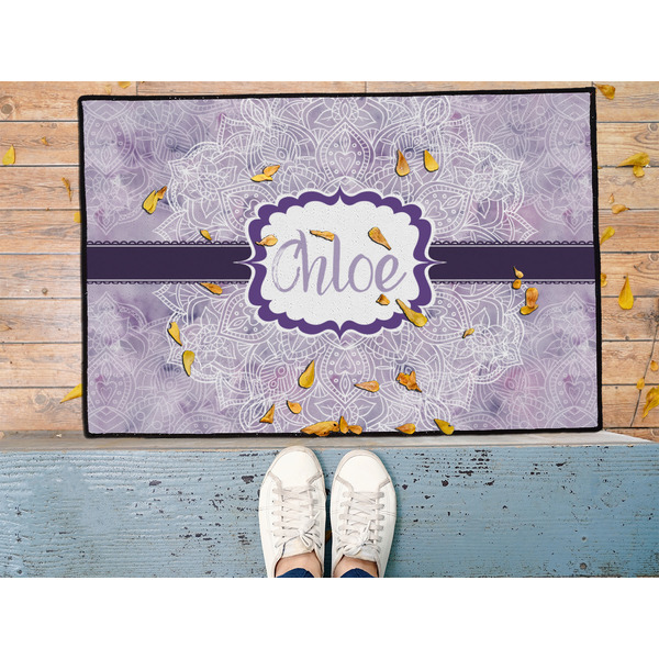 Watercolor Mandala Door Mat - LIFESTYLE (Med)