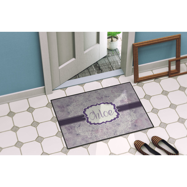 Watercolor Mandala Door Mat Lifestyle