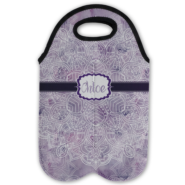 Watercolor Mandala Double Wine Tote - Flat (new)