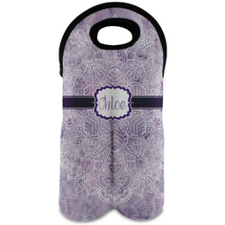 Watercolor Mandala Wine Tote Bag (2 Bottles) (Personalized)