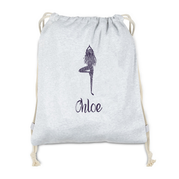 Custom Watercolor Mandala Drawstring Backpack - Sweatshirt Fleece - Double Sided (Personalized)