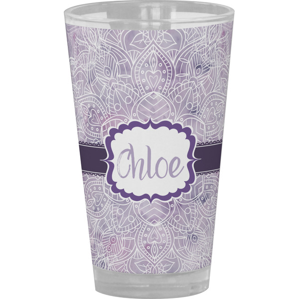 Custom Watercolor Mandala Pint Glass - Full Color (Personalized)
