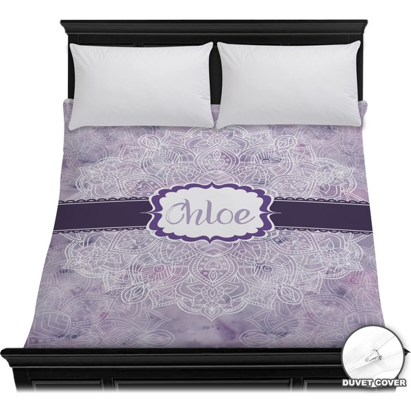Custom Watercolor Mandala Duvet Cover - Full / Queen (Personalized)