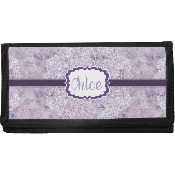 Custom Watercolor Mandala Canvas Checkbook Cover (Personalized)