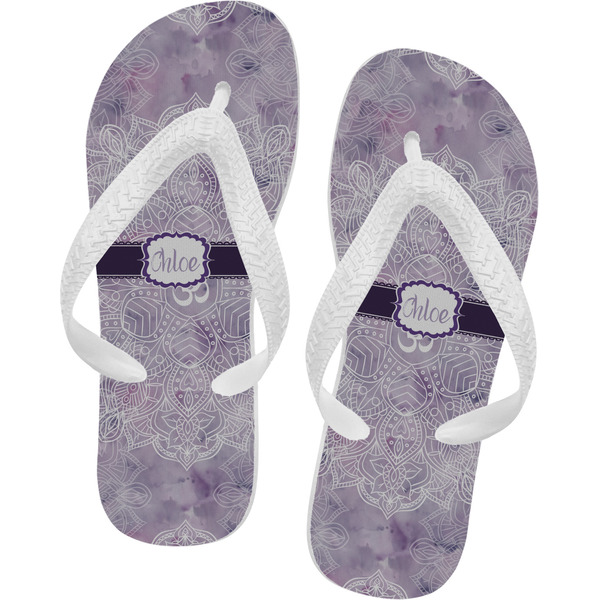 Custom Watercolor Mandala Flip Flops (Personalized)