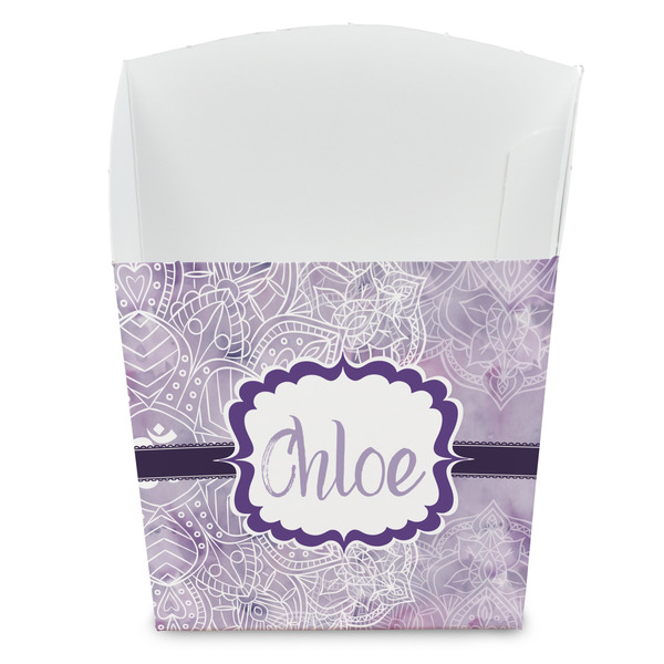 Custom Watercolor Mandala French Fry Favor Boxes (Personalized)