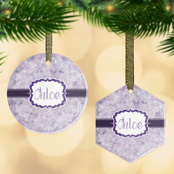 Watercolor Mandala Flat Glass Ornament w/ Name or Text