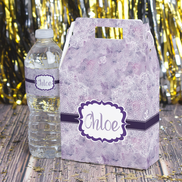 Watercolor Mandala Gable Favor Box - In Context