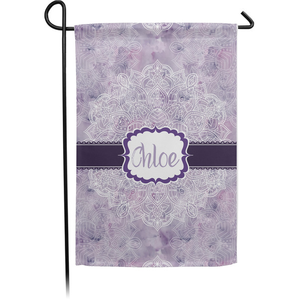 Custom Watercolor Mandala Small Garden Flag - Single Sided w/ Name or Text