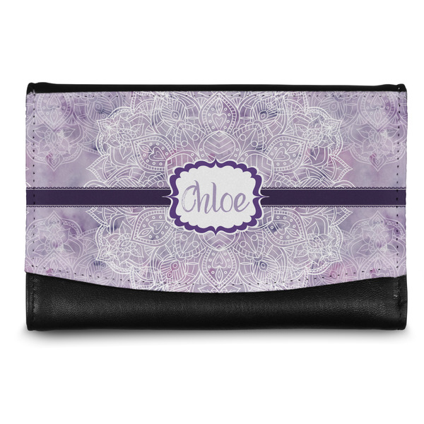 Custom Watercolor Mandala Genuine Leather Women's Wallet - Small (Personalized)