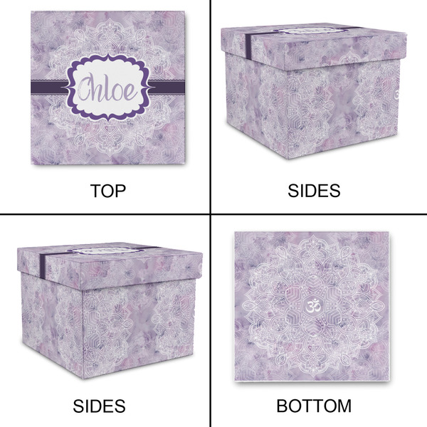 Watercolor Mandala Gift Boxes with Lid - Canvas Wrapped - Medium - Approval