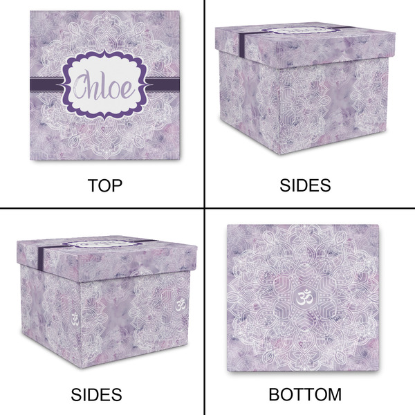 Watercolor Mandala Gift Boxes with Lid - Canvas Wrapped - Small - Approval