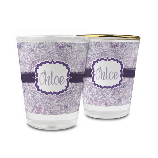 Custom Watercolor Mandala Glass Shot Glass - 1.5 oz (Personalized)