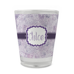Watercolor Mandala Glass Shot Glass - 1.5 oz - Set of 4 (Personalized)