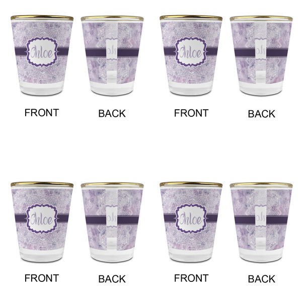 Watercolor Mandala Glass Shot Glass - with gold rim - Set of 4 - APPROVAL