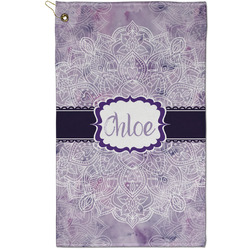 Watercolor Mandala Golf Towel - Poly-Cotton Blend - Small w/ Name or Text