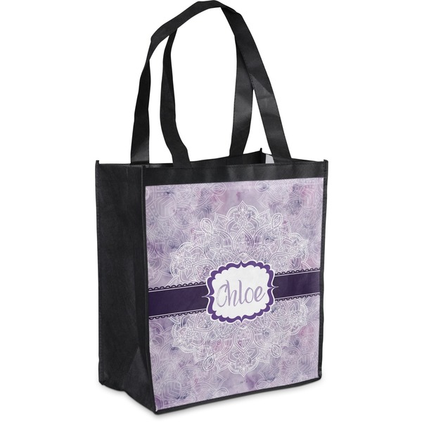 Custom Watercolor Mandala Grocery Bag (Personalized)