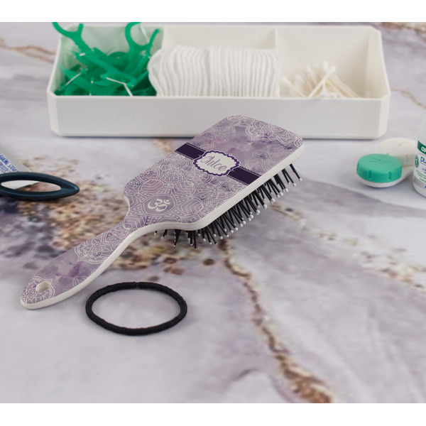 Watercolor Mandala Hair Brush - In Bathroom