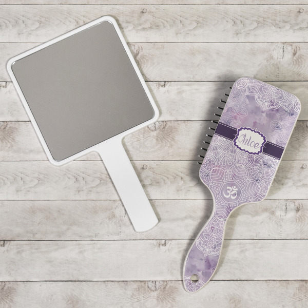 Watercolor Mandala Hair Brush - In Context