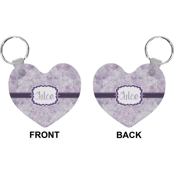 Watercolor Mandala Heart Keychain (Front + Back)