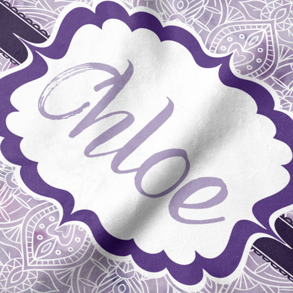 Watercolor Mandala Hooded Baby Towel- Detail Close Up