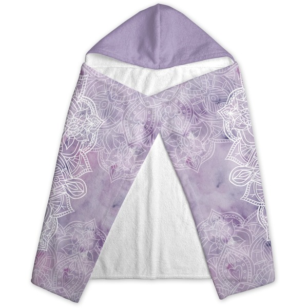 Watercolor Mandala Hooded Towel - Folded