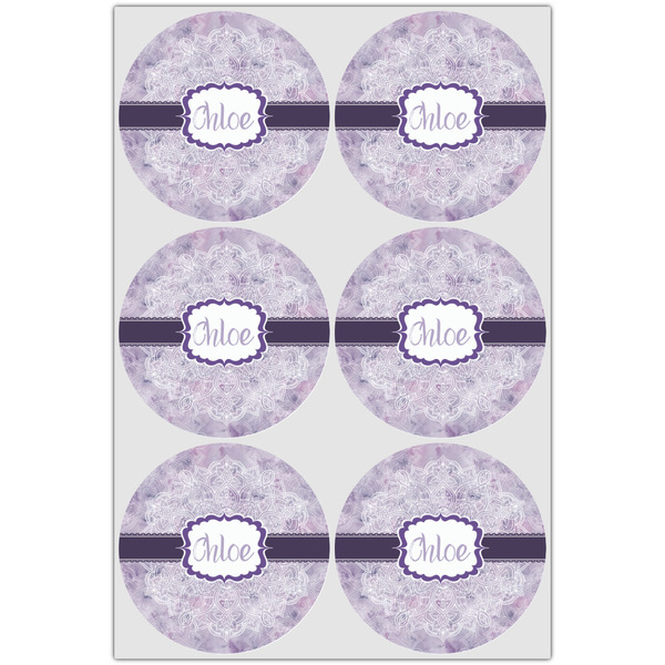Watercolor Mandala Icing Circle - Large - Set of 6