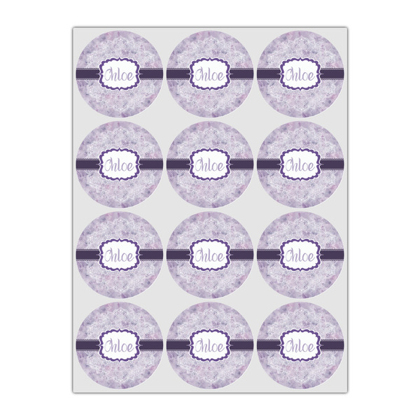 Watercolor Mandala Icing Circle - Small - Set of 12