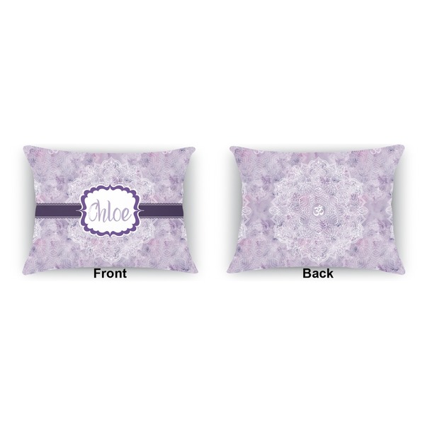 Watercolor Mandala Indoor Rectangular Burlap Pillow (Front and Back)