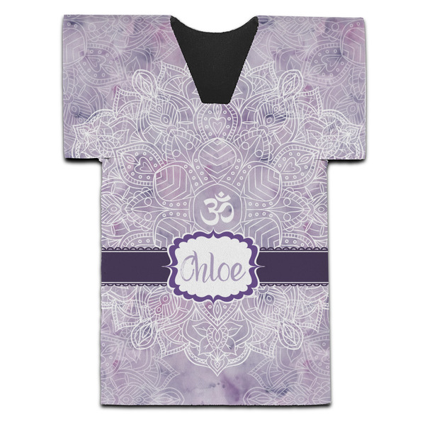 Watercolor Mandala Jersey Bottle Cooler - Set of 4 - FRONT (flat)