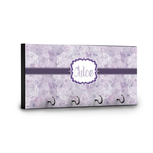 Watercolor Mandala Key Hanger - Front View with Hooks