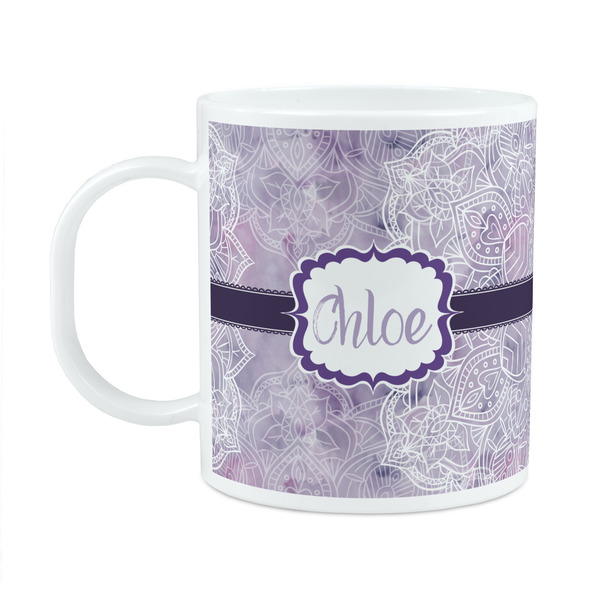 Custom Watercolor Mandala Plastic Kids Mug (Personalized)