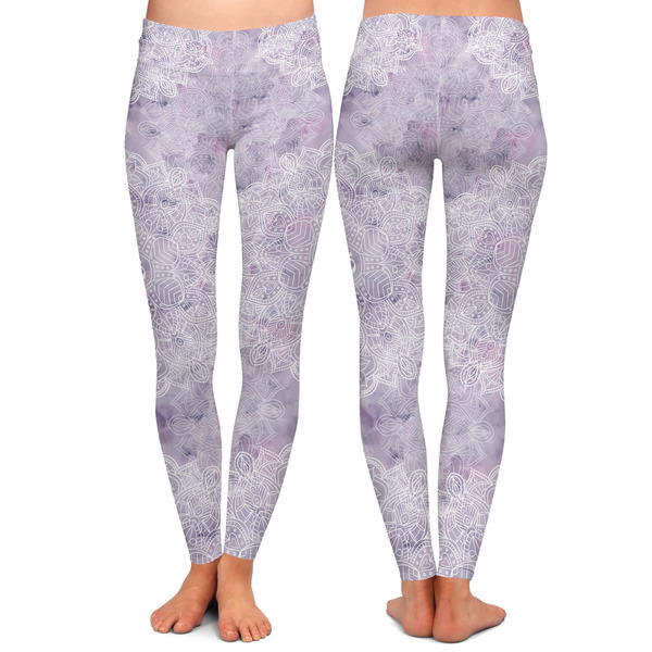 Watercolor Mandala Ladies Leggings - Front and Back
