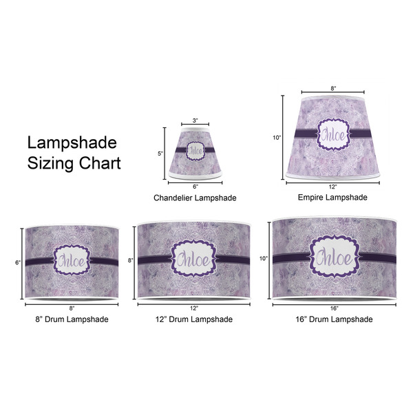 Watercolor Mandala Lampshade Sizing Chart