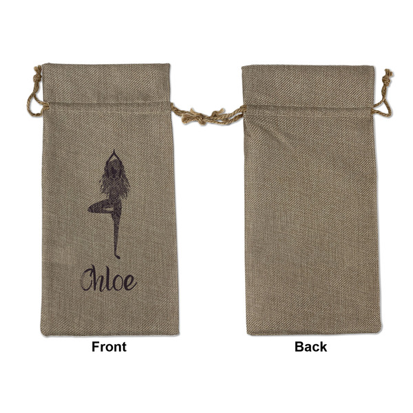 Watercolor Mandala Large Burlap Gift Bags - Front Approval