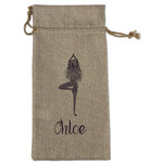 Watercolor Mandala Large Burlap Gift Bag - Front (Personalized)