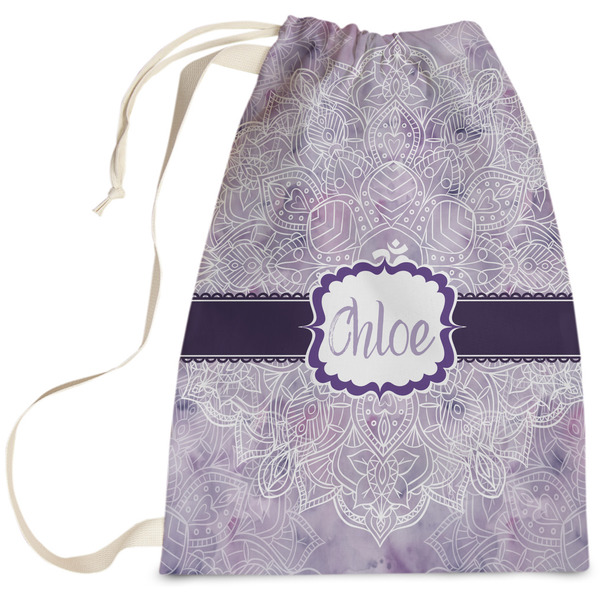 Custom Watercolor Mandala Laundry Bag - Large (Personalized)