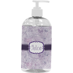 Watercolor Mandala Plastic Soap / Lotion Dispenser (16 oz - Large - White) (Personalized)