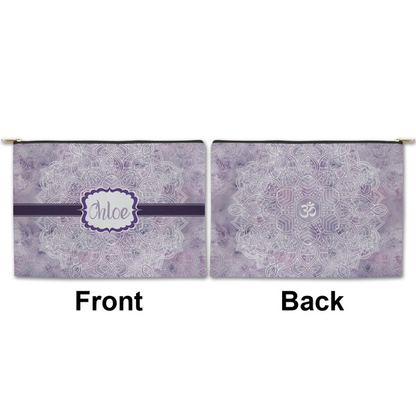 Watercolor Mandala Large Zipper Pouch Approval (Front and Back)