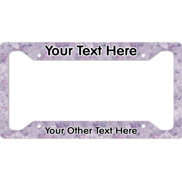 Custom Watercolor Mandala License Plate Frame (Personalized)
