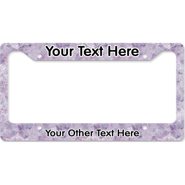 Custom Watercolor Mandala License Plate Frame - Style B (Personalized)