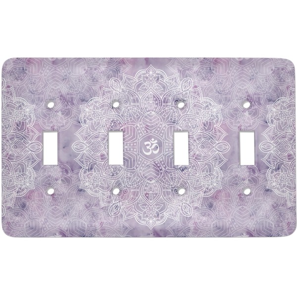 Custom Watercolor Mandala Light Switch Cover (4 Toggle Plate)