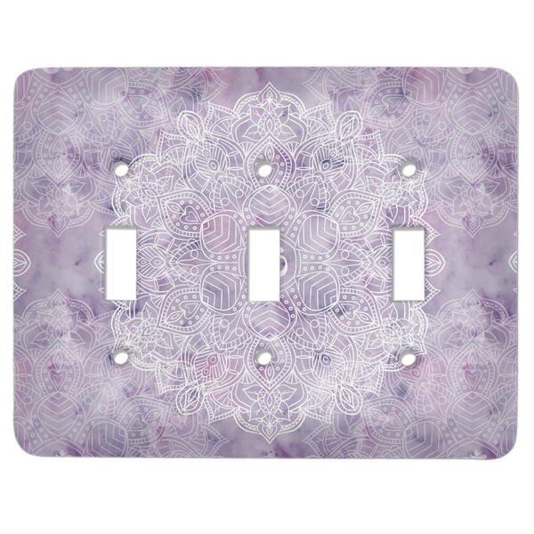 Custom Watercolor Mandala Light Switch Cover (3 Toggle Plate)